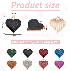 48шт 8 цвета подвески из цинкового сплава&nbsp;ENAM-UN0001-33