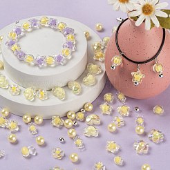 480 шт. Прозрачные / имитация жемчуга акриловые бусины&nbsp;DIY-LS0003-05A