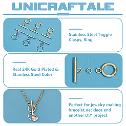 24 шт. 2-х цветные застежки-кольца из нержавеющей стали 304 FIND-UN00006