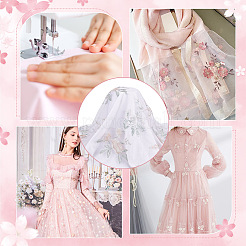 Сетчатая вышитая кружевная ткань OCOR-WH0082-22