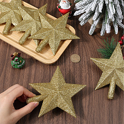 Звездные пластиковые украшения для елки&nbsp;AJEW-WH20004-17C