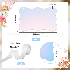 Волнистый прямоугольник акриловый пустой знак подвеска украшения&nbsp;DIY-GA0006-40