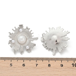 Серьги-гвоздики из латуни из АБС-пластика с искусственным жемчугом EJEW-M082-06P