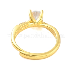 Регулируемые кольца из прозрачного циркония&nbsp;RJEW-L120-018G-05