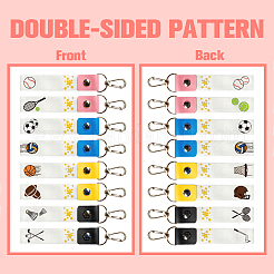 Брелок для ключей из искусственной кожи и хлопка с именным маркером AJEW-WH0514-003