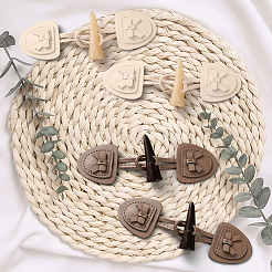 8 пара двухцветной искусственной кожи с пряжками-кольцами из смолы&nbsp;FIND-CY0001-36