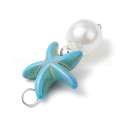 Подвески из искусственного жемчуга и окрашенной синтетической бирюзы в виде морской звезды&nbsp;PALLOY-JF03794