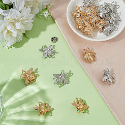 24шт брошь из сплава в виде пчел 2 цветов&nbsp;JEWB-ME0001-20