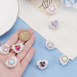 7 шт. 7-х цветные стразы из полимерной глины с хрустальными бусинами&nbsp;FIND-FG0003-56