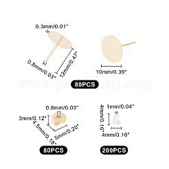 80 шт. фурнитура для сережек-гвоздиков из нержавеющей стали 304 STAS-DC0003-62