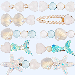 2 сумка 2 стиля заколки для волос из смолы и сплава в виде аллигатора AJEW-CY0001-39B