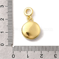 Латунные кокосово-коричневые эмалевые плоские круглые европейские подвески с сердцем KK-C113-05G