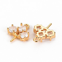 Латунные микропейв прозрачные кубические циркониевые шпильки KK-S360-065-NF