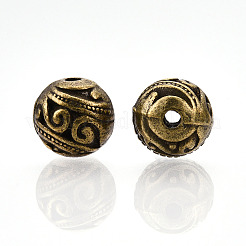 Сплавочные овальные бусины тибетского стиля  TIBE-WH0009-03AB