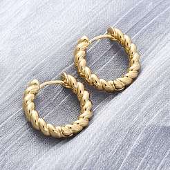 Латунные английском замке Серьги-кольца EJEW-L231-31G