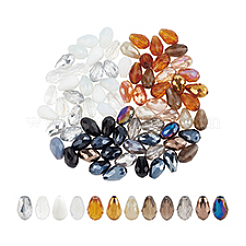 3 пакетик 3-х цветных прозрачных стеклянных бусин сегментированные разноцветные бусины GLAA-PH0003-36A