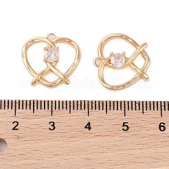 Латунь со стеклянными подвесками со стразами&nbsp;KK-N254-64G