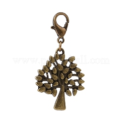 5шт 5 стиля осенний лист и дерево сплав подвески украшения набор HJEW-JM00825