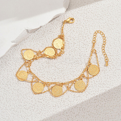 Старинные железные круглые монеты цепочка кисточка браслеты на ногу для женщин LU3450