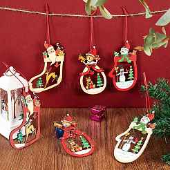 12шт 6 стиля смешанных форм деревянные украшения&nbsp;DIY-SZ0003-40