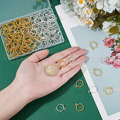 120 шт. подвески из двухцветного сплава с открытой задней частью&nbsp;FIND-AR0005-93