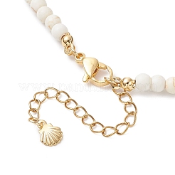 Ожерелье из круглой бусины с подвеской в виде морской звезды из нержавеющей стали 304 NJEW-JN05505-02