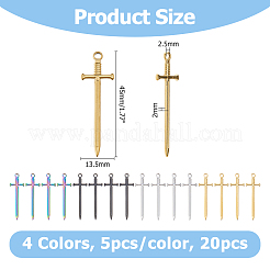 20 шт. подвески из нержавеющей стали 201 двух цветов&nbsp;STAS-HS0001-29