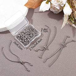 10шт регулируемый слайдер из нержавеющей стали 304 браслет/браслеты боло изготовление STAS-BBC0001-63P