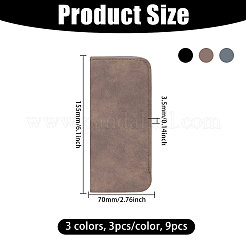 9 шт. 3-х цветный футляр для очков из искусственной кожи&nbsp;AJEW-GL0003-20