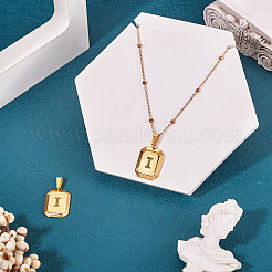 1шт. прямоугольник из нержавеющей стали с подвесками в виде букв&nbsp;NJEW-TA0001-22I