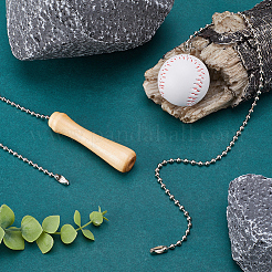 2 шт. 2 удлинителя цепи для потолочного вентилятора из искусственной кожи и дерева в бейсбольном стиле FIND-GF0005-92