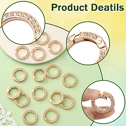 16 шт. Кольца пружинные со стразами из сплава&nbsp;FIND-SP0004-52D