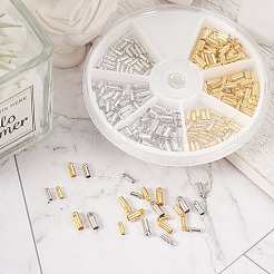 240шт 6 стильный латунный конец шнура KK-TA0001-28