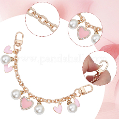 2 шт. 2 стиля розовая цинковая эмаль бант сердце подвеска кабель цепочка кошелек цепи&nbsp;FIND-BBC0004-58