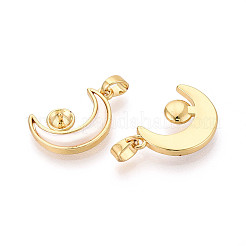 Латунные подвески с чашечками из ракушек и жемчугом KK-T079-24G