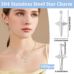 100 шт. подвески из нержавеющей стали 304. подвеска в виде звезды&nbsp;STAS-BBC0008-67
