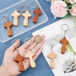 8шт. 2 цвета натурального дерева подвеска наборы брелоков&nbsp;KEYC-AR0001-29