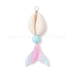 Большие подвески в виде хвоста русалки из окрашенного натурального хаулита PALLOY-JF04122