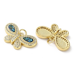 Латунные микропаве прозрачные подвески с фианитом&nbsp;KK-C045-44G