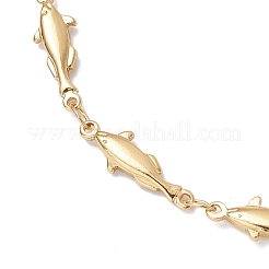 Браслеты из латуни с рыбными звеньями для женщин BJEW-JB12576