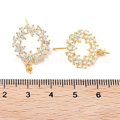 Серьги-гвоздики из серебра 925 пробы с кубическим цирконием в виде пончика EJEW-B038-16G