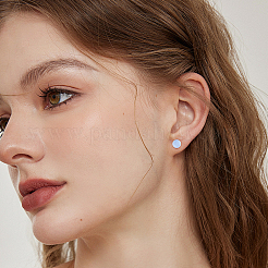 20 пара 925 плоских сережек-гвоздиков из стерлингового серебра&nbsp;STER-BBC0009-01