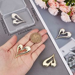 4 шт. брошь-булавка в форме сердца из двухцветного сплава JEWB-CP0001-11