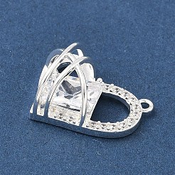 Латунные микропаве прозрачные подвески с фианитом&nbsp;KK-C168-01S