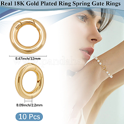 10 шт. латунные пружинные кольца-затворы&nbsp;KK-BBC0022-07A