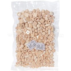 Незавершенные бусы из натурального дерева WOOD-PH0008-86