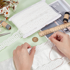 15 ярд хлопковой ленты с цветочной вышивкой&nbsp;OCOR-BC0007-45