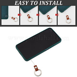 2 шт. 2-х цветные кожаные и цинковые кольца для мобильного телефона AJEW-GF0005-82