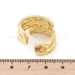 Открытые манжеты из латуни с микропаве и цирконием для женщин RJEW-R011-10G-01