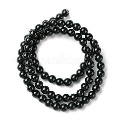Натуральный черный агат круглые бусины нити&nbsp;G-L086-A-01